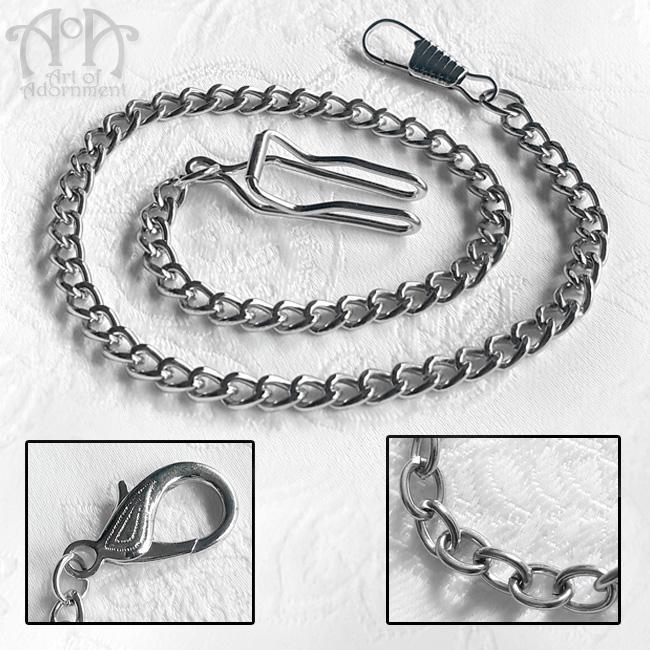 Lot De 4 Chaînes Doubles Anciennes Pour Montre à Gousset - Acier - Occasion Fonctionnel