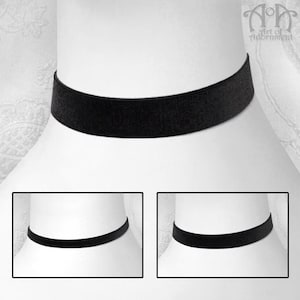 Plain BLACK VELVET CHOKER Ribbon Necklace 10mm/16mm/22mm Custom Size Victorian Gothic Steampunk