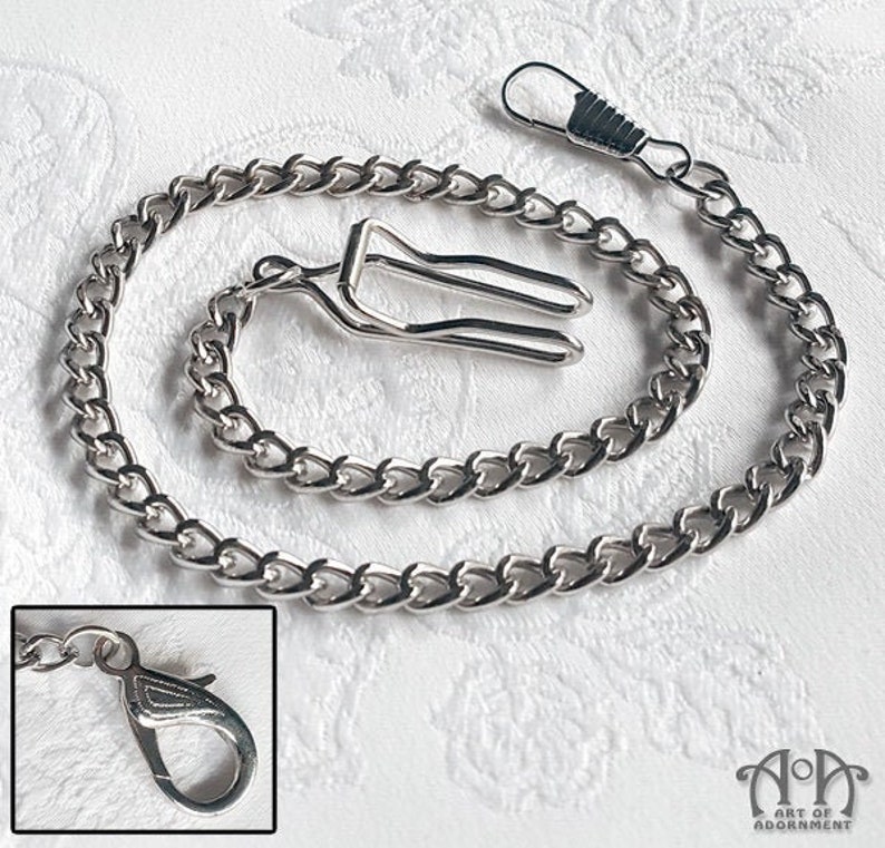Antique Silver POCKET WATCH CHAIN Hook 