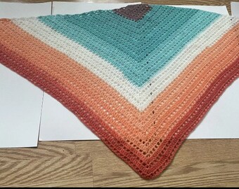handmade crocheted triangle  shawl