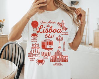 Lissabon Reise-T-Shirt | Reise-Liebhaber Geschenk | Portugal Souvenir
