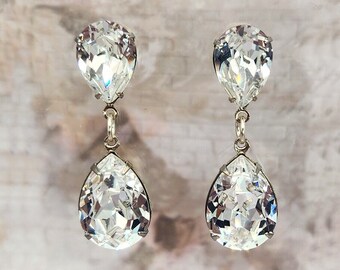 Crystal Rhinestone Drop Earrings, Statement Jewelry, Gift Idea