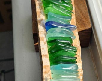 11" Driftwood and Sea Glass Decor