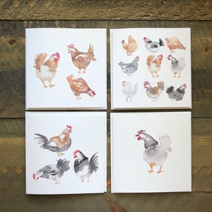 NEW! Chicken Coop Notecards | Watercolor Cards | Art Cards | Nature Cards Set of Four