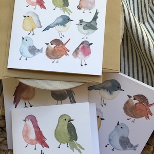 For the Birds Notecards | Watercolor Cards | Art Cards | Nature Cards Set of Four