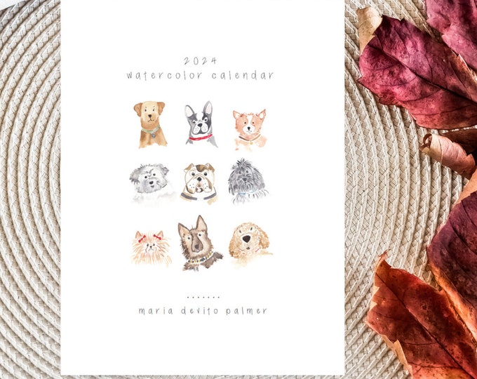 2024 All the Dogs Watercolor Calendar