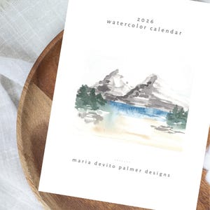 2026 Abstract Landscape Watercolor Calendar
