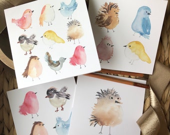 NEW! For the Birds Note II Watercolor Cards | Art Cards | Nature Cards Set of Four