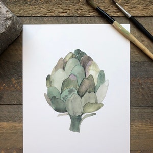 Artichoke Print | Watercolor Vegetable Print | Kitchen Art Print | Food Art