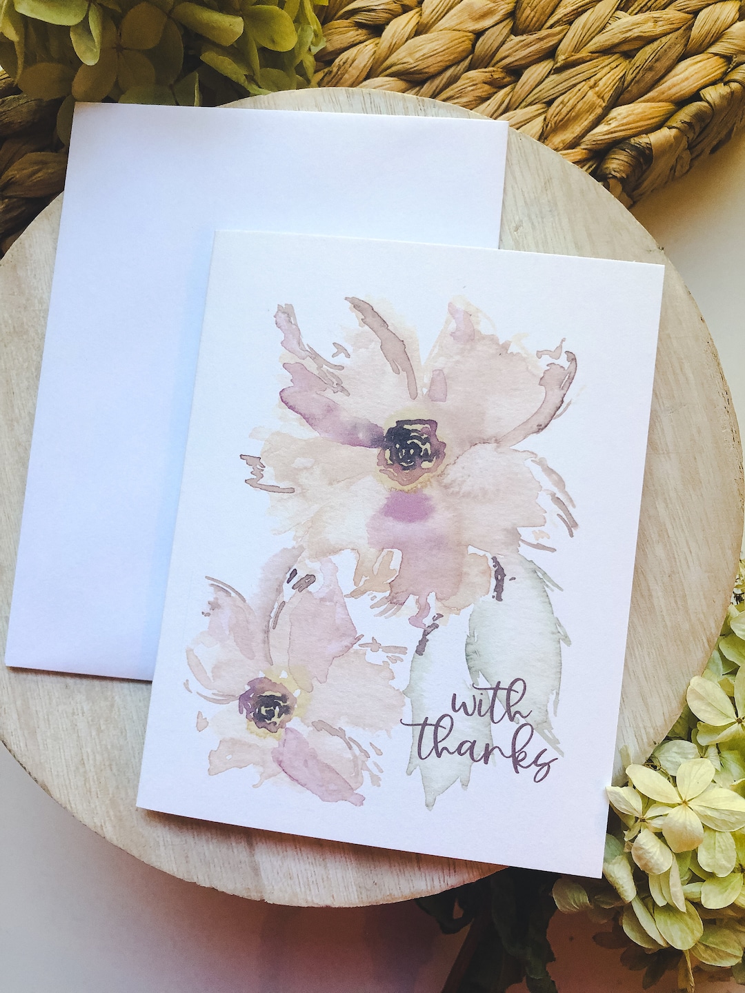 Floral Thank You Cards | Set of Four - Etsy