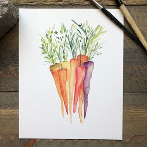 Carrots Print | Watercolor Vegetable Print | Kitchen Art Print | Food Art