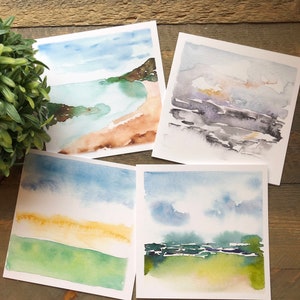 Abstract Landscape III Notecards Watercolor Cards Art Cards Set of Four image 1