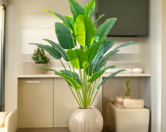 88cm hoge 24 bladeren grote tropische palm kunstmatige bananenboom bladeren Real Touch Streliocia plastic Monstera plant voor huis tuin