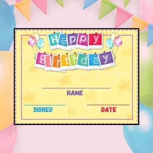 Happy Birthday Certificate | Happy Birthday Printable Certificate  | Great for Teachers and Students |  Great for Gifts