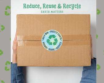 Ugly Box Shipping Sticker | Reduce Reuse Recycle Sticker | Digital Shipping Sticker | Print and Cut Shipping Sticker