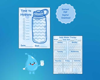 Daily Water Intake Tracker | Daily Water Log | Printable Water Tracker | Hydration Tracker | PDF Tracker | Instant Download | Print at Home
