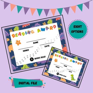 Dinosaur Books Read Award Certificates | Dinosaurs Printable Certificate  | Good Job Certificate | Books Read Certificates