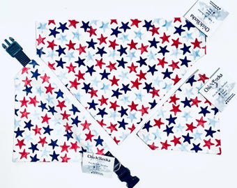 Pet Bandana - Red, White, and Blue Stars for Independence Day Celebration