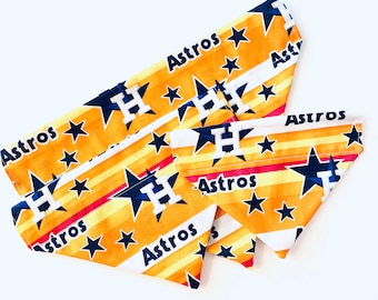 Houston Astros / Baseball / Dog Bandana / Over the Collar Cat Bandanna / Pet Bandana / Slip-on / Pet Scarf / Dog Capes
