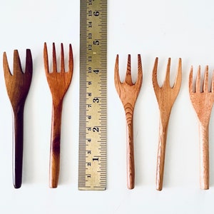 Mexican mini Forks, Wooden Forks, Oaxaca, Charcuterie Utensils image 3