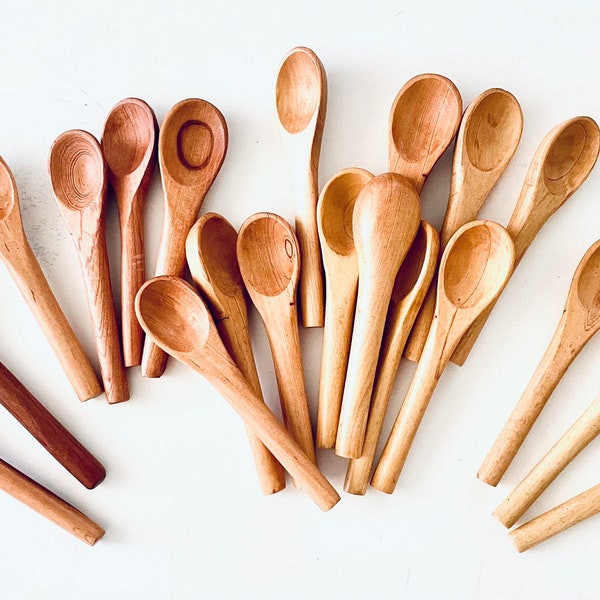 Mexican mini Spoons, Wooden Spoons and Forks, Oaxaca, Charcuterie Utensils