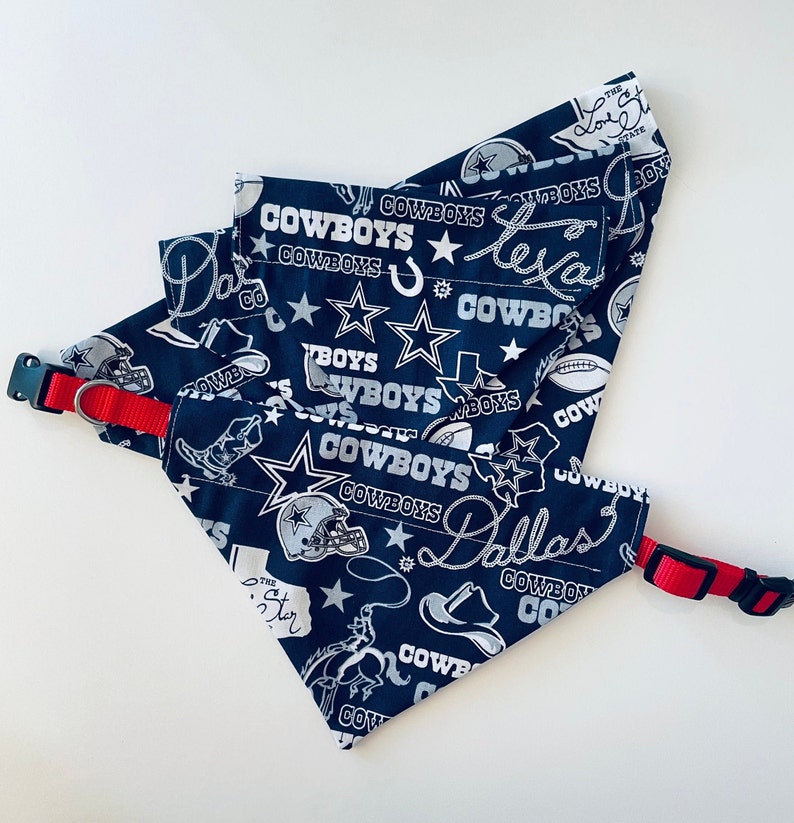 Dallas Cowboys / Dog Bandana / Over the Collar Cat Bandanna / Pet Bandana / Slip-on / Pet Scarf / Dog Capes image 1