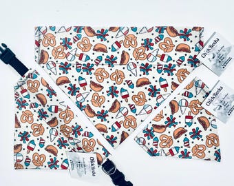 Pet Bandana - Independence Day Celebration (Hotdog, Ice cream, Pretzel, Fireworks)