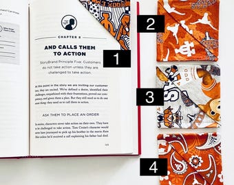 UT - University Texas at Austin - Fabric Corner Bookmarks