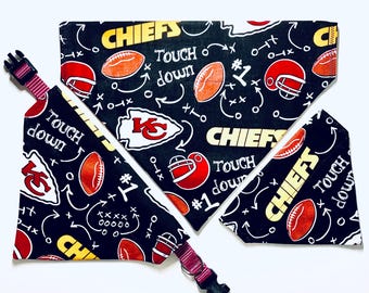 Kansas City Chiefs Dog Bandana: Over the Collar Pet Scarf