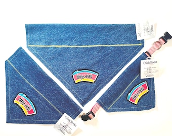 Blue Jean San Antonio Spurs Dog Bandana: Over the Collar Pet Scarf