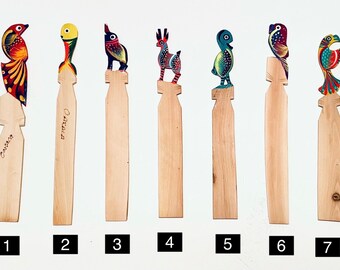 Mexican Bookmarks, Wooden Bookmarks, Animal, Hand painted, Oaxaca, Book Lovers, Alebrije