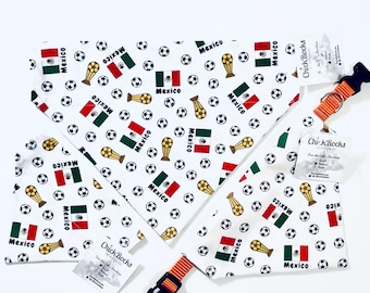 Mexico World Cup Dog Bandana: Over Collar Pet Scarf, Handmade Cotton
