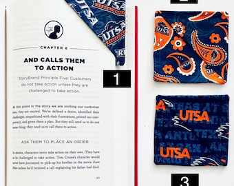 UTSA - University Texas San Antonio - Fabric Corner Bookmarks