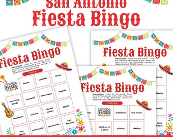 Fiesta San Antonio Bingo | Texas Culture Game | Printable Classroom & Family Activities