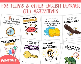 TELPAS, WIDA Access Motivational Cards | Encouragement for English Learners & Emergent Bilingual Students
