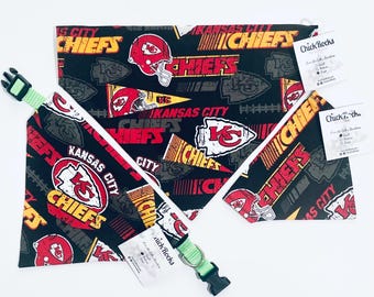 Kansas City Chiefs Dog Bandana: Over-the-Collar Cotton Pet Scarf