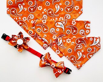 UT Austin - University of Texas at Austin / Dog Bandana / Over the Collar Bandanna / Slip-on / Pet Scarf / Dog Capes / Bow / Flower Bow