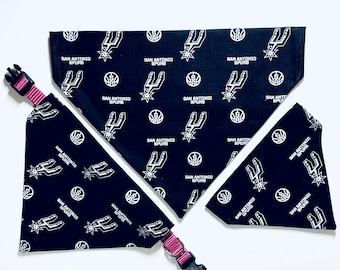 San Antonio Spurs Dog Bandana: Over Collar Pet Scarf
