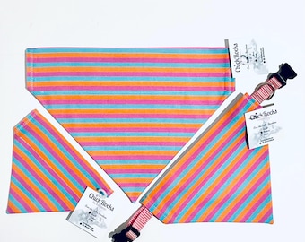 San Antonio Spurs Fiesta Colors - Teal, Pink, and Orange : Over the Collar Pet Scarf