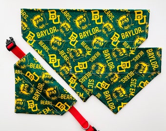 Baylor University - Bears / Dog Bandana / Over the Collar Cat Bandanna / Pet Bandana / Slip-on / Pet Scarf / Dog Capes