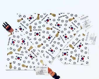 South Korea World Cup Dog Bandana: Over Collar Pet Scarf, Handmade Cotton