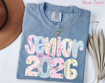 Comfort Colors® Senior 2026 Shirt, Coquette Senior Bow Shirt, Class of 2026 Shirt, High School Senior Tee, Graduation Gift, Cute Senior Gift