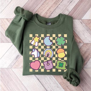 Retro Lucky Charm Sweatshirt, Womens St Patricks Day Shirt, Shamrock Rainbow Sweater, Cute Irish Day Sweatshirt, St Patty&#39;s Luck Shirt