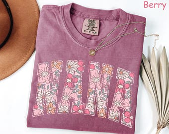 Comfort Colors® Boho Floral Nana Shirt, Trendy Nana Spring T-Shirt, Cute Nana Gift, Women's Flower Nana Tee, Gifts for Nana, Grandma Shirt