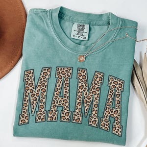Comfort Colors® Retro Leopard Print Mama Shirt, Mothers Day Gift, Cute Gift For Mom, Trendy Leopard Mom Shirt, New Mom Gift, Gift for Women