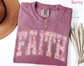 Comfort Colors® Boho Floral Faith Shirt, Religious Shirt, Vintage Floral Christian T-shirt, Bible Verse Shirt, Christian Gift for Women