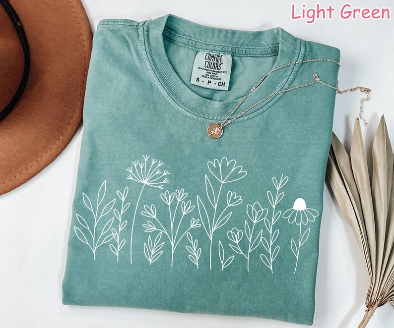 Comfort Colors® Wildflower Shirt, Floral Cottagecore Shirt, Botanical Graphic Tee, Womens Flower Shirt, Nature Shirt, Wild Flower Tee image 4