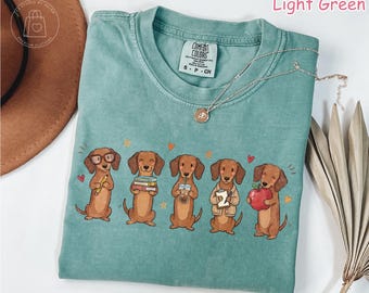 Comfort Colors® Dachshund Teacher Shirt, Doxie Teacher Tee, Wiener Dog School Shirt, Funny Back To School Shirt, Teacher Appreciation Gift