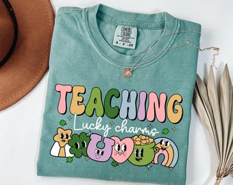 Comfort Colors® Retro St Patricks Day Teacher Shirt, Lucky Charms Teacher Shirt, Saint Patrick's Day Gift for Teacher, Cute Teaching Shirt