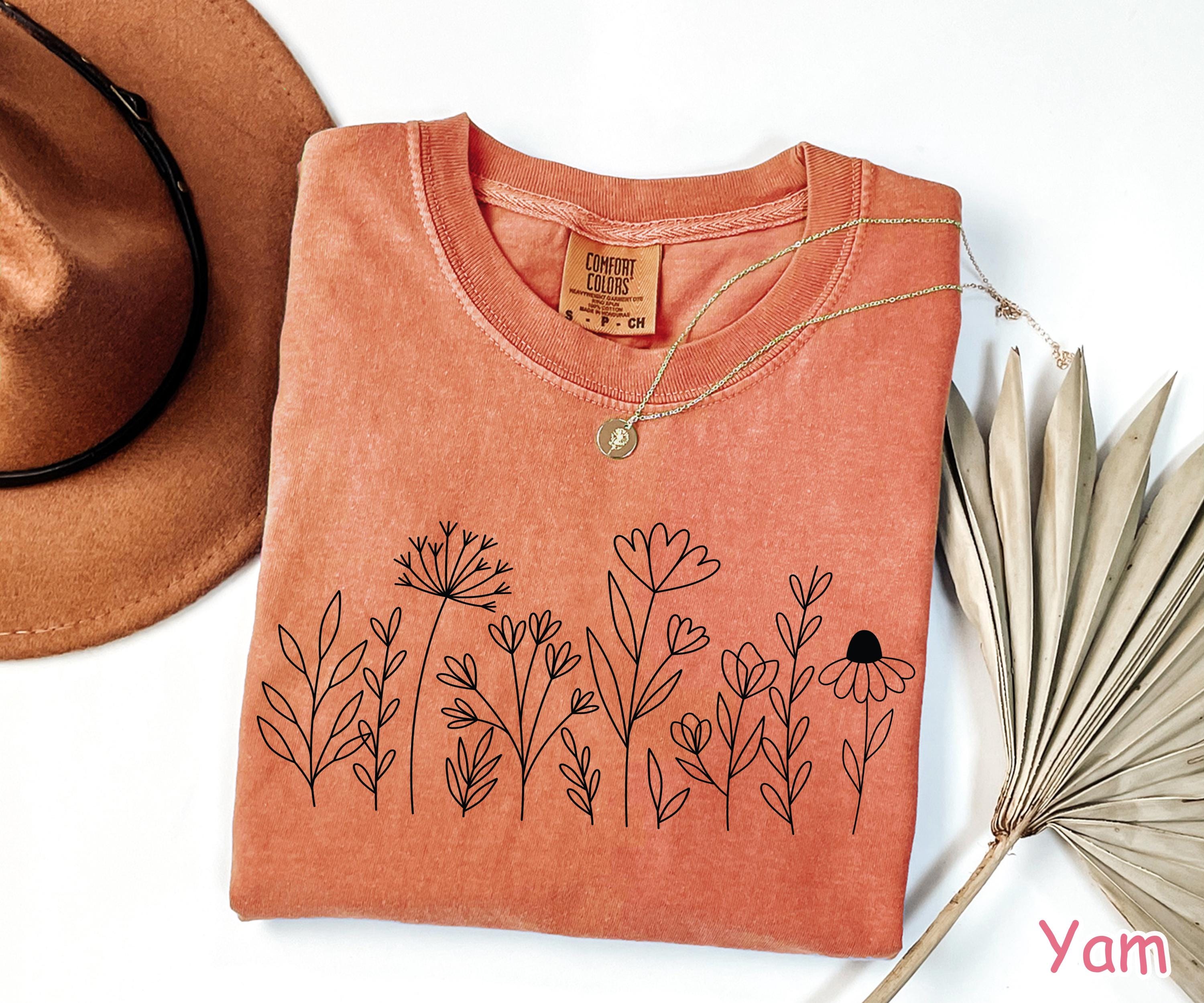 Comfort Colors® Wildflower Shirt, Floral Cottagecore Shirt, Botanical ...